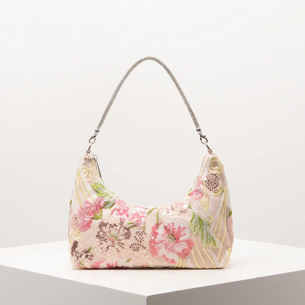 Shoulder Bag,Floral Pop,Sequin Bag,Embroidery,Gala Night,Party Outfits,Prom Bag,Wedding Items,Elegante,Valentine,Random Pattern