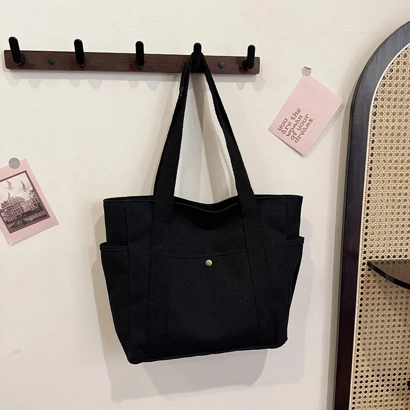Versatile Forest Style Women'S Canvas Shoulder Bag Large Capacity Book Storage Student Bag For Classroom Travel Daily Use Durabl