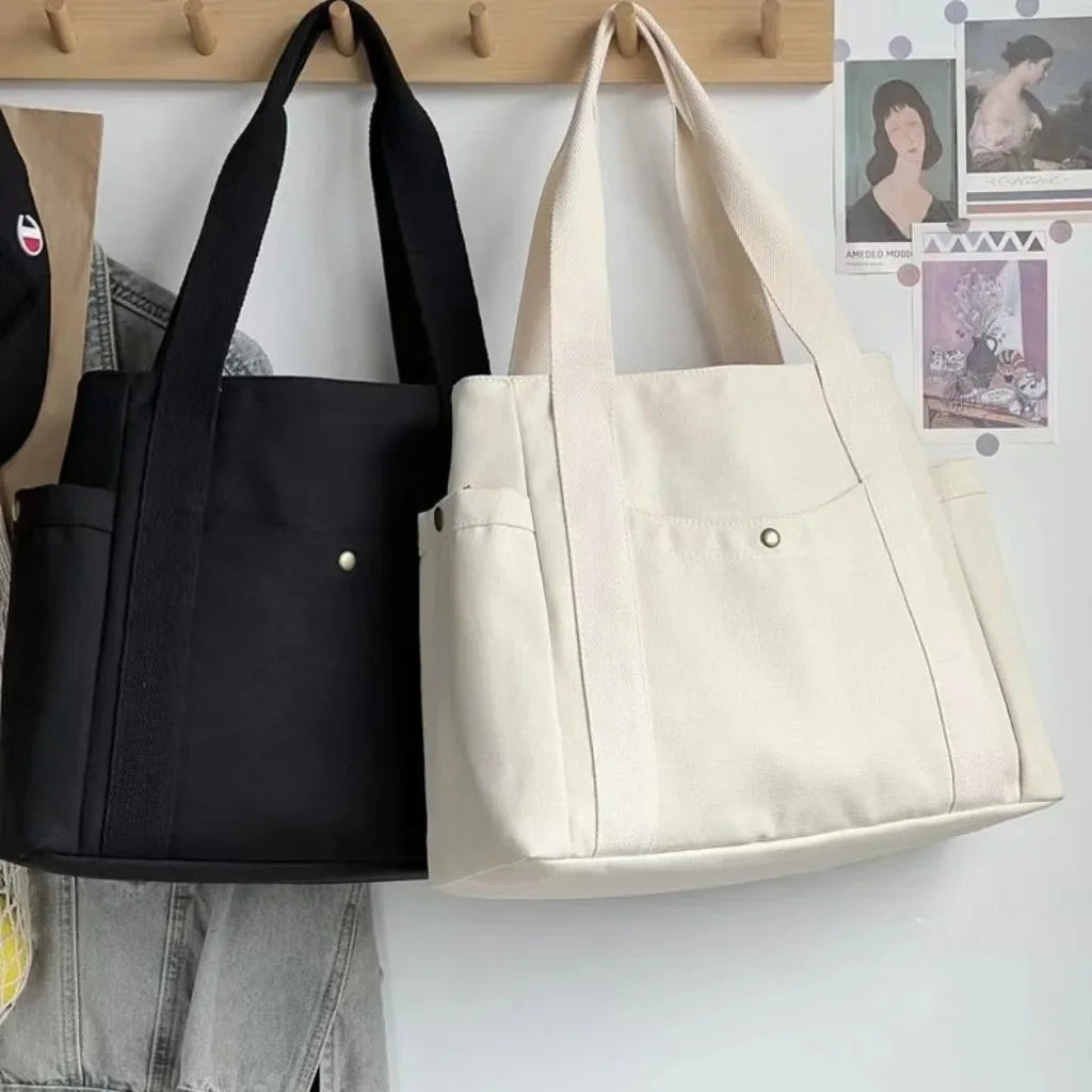 Versatile Forest Style Women'S Canvas Shoulder Bag Large Capacity Book Storage Student Bag For Classroom Travel Daily Use Durabl