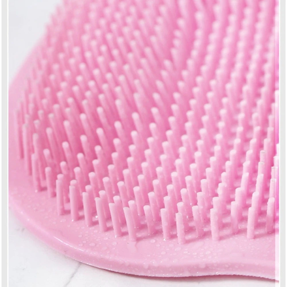 Shower Foot Scrubber Mat Back Washer Exfoliating Bath Wash Pad Wall Mounted Slip Suction Cups for Use in Cleaner Men and Women