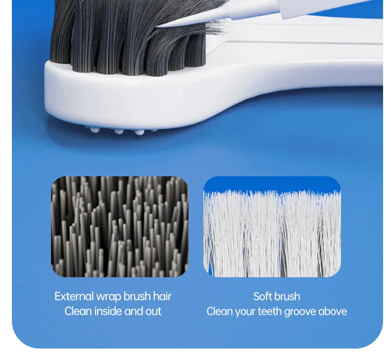 3D Manual Toothbrush 6pcs Three sided U-shaped Soft Toothbrush for Comprehensive Oral Cleaning for Adults, Men and Women, Couple