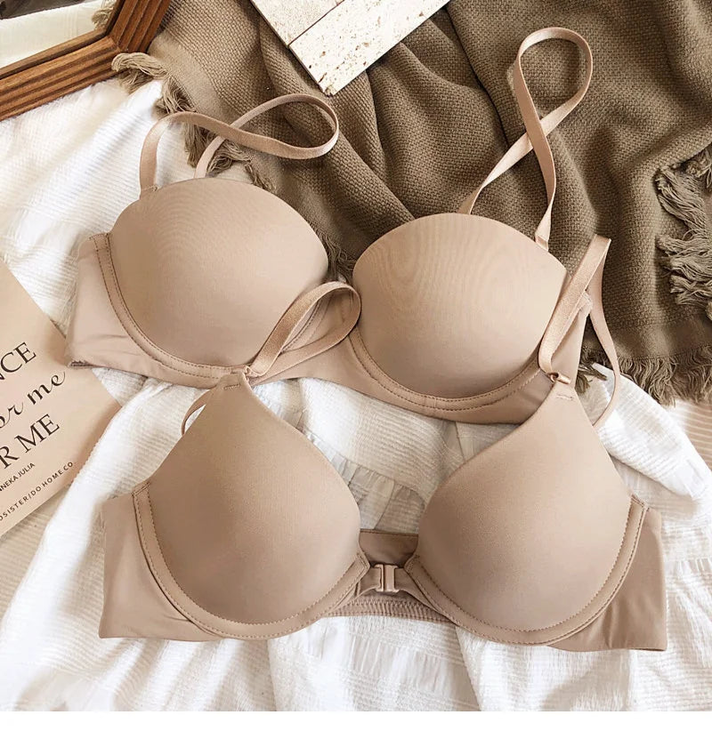 1/2 Cup Seamless Bras For Women Underwear Push Up Bra Bralette Comfort Soft Invisible Brassiere Non-Wire Simple Sexy Lingerie Pu