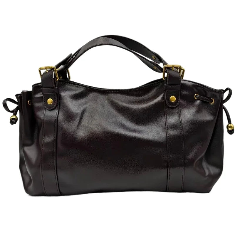 Women's Simple Crossbody Bag Elegant And Versatile Boston Style Work Interior Polyester Soft Handbag