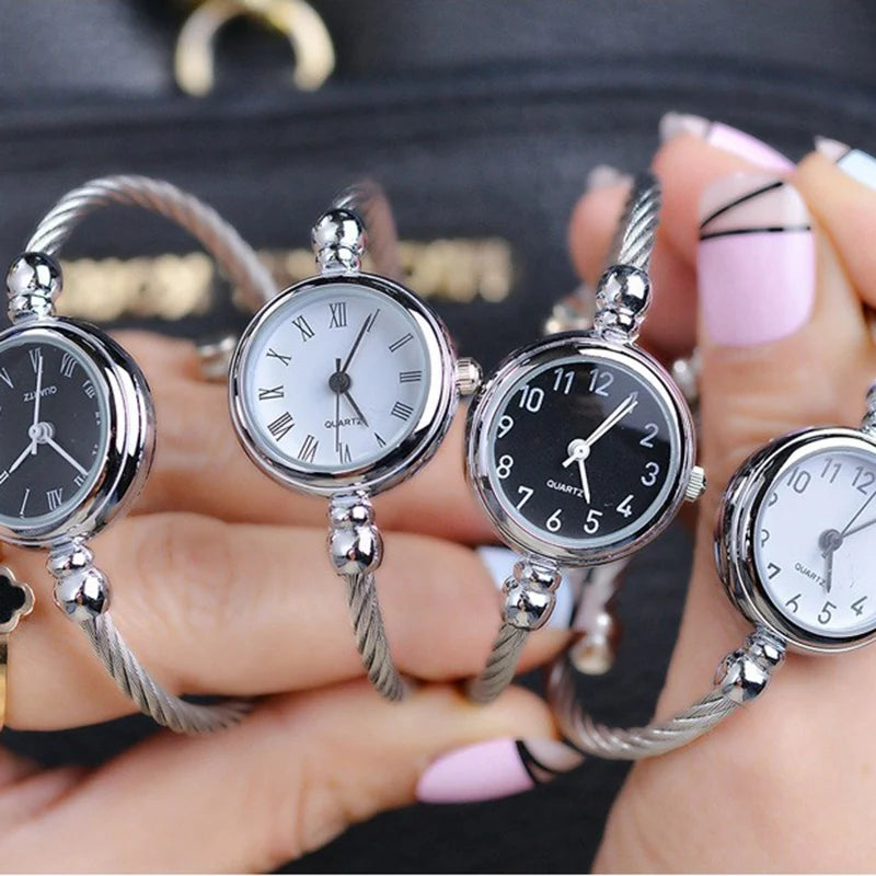 YIKAZE Women Watches Small Gold Bangle Bracelet Watch Stainless Steel Retro Ladies Quartz Wristwatch Clock Fashion Dress Watch