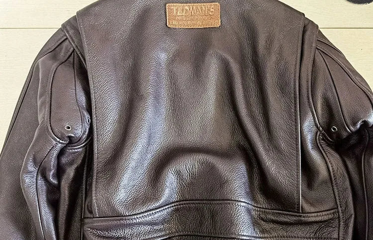 Dark Brown G1 Pilot Leather Jacket Women Military Style Plus Size 3XL Natural Cowhide Autumn Aviation Genuine Leather Coats
