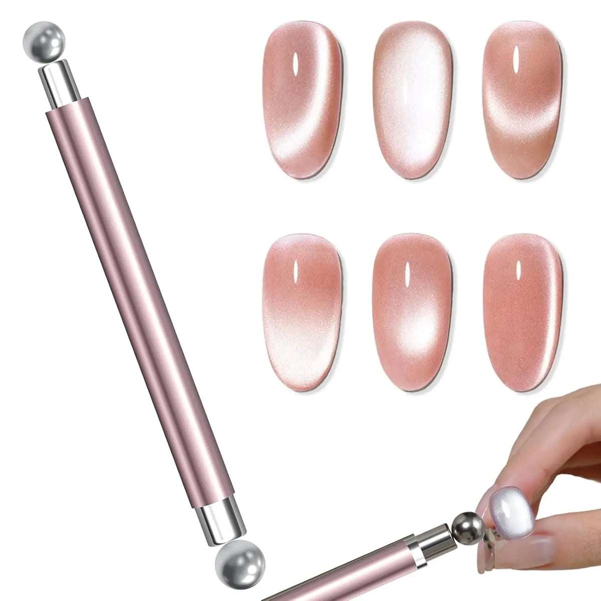 1/2Pcs Cat Eye Magnetic Set Ball With Nail Magnetic Stick Tool Set Double-head Strong Magnet Pen 3D Cat Eye Gel Nail Supplies