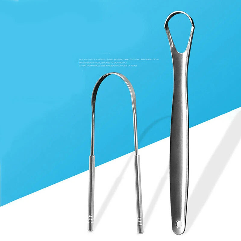 1/2Pcs Tongue Scraper Stainless Steel Tongue Cleaner Oral Care Hygiene Scraper Dental Oral Care Hygiene Health Care Tool