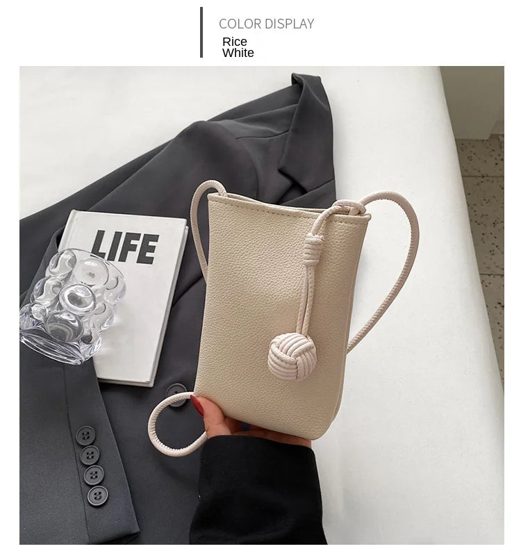 Women Leather Small Crossbody Bag Designer Cell Phone Bag Lightweight Fashion Shoulder Bag Ladies Travel Purse