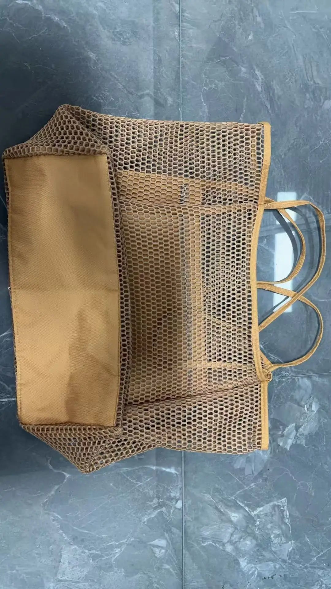 Homefish Large Capacity Woven Polyester Beach Tote Bag For Women Durable Open Top For Travel Shopping Daily Outdoor Use