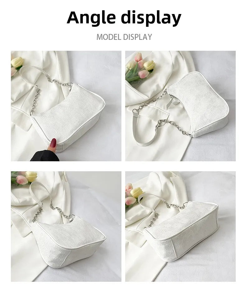 Fashion Felt Shoulder Bags for Women Small Casual Underarm Bag Female Hand Crossbody Bags for Women