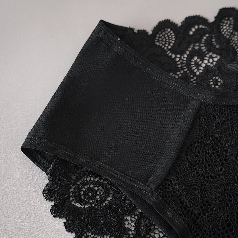 3PCS/Set Luxury Floral Embroidery Lace Panties Women Briefs Sexy Hollow Lingerie Female Underwear Ladies Breathable Underpants