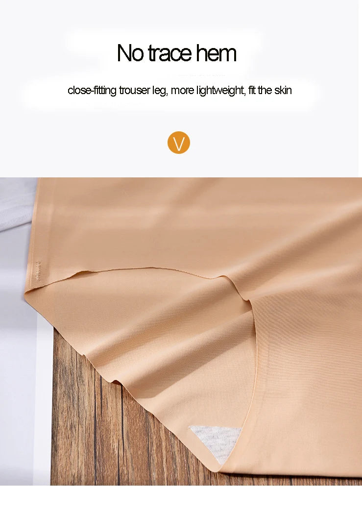 3Pcs Plus Size Underwear Women's Panties Ice Silk Solid Color Ladies Seamless Underpant Girls Briefs Breath Sexy Lingerie Female