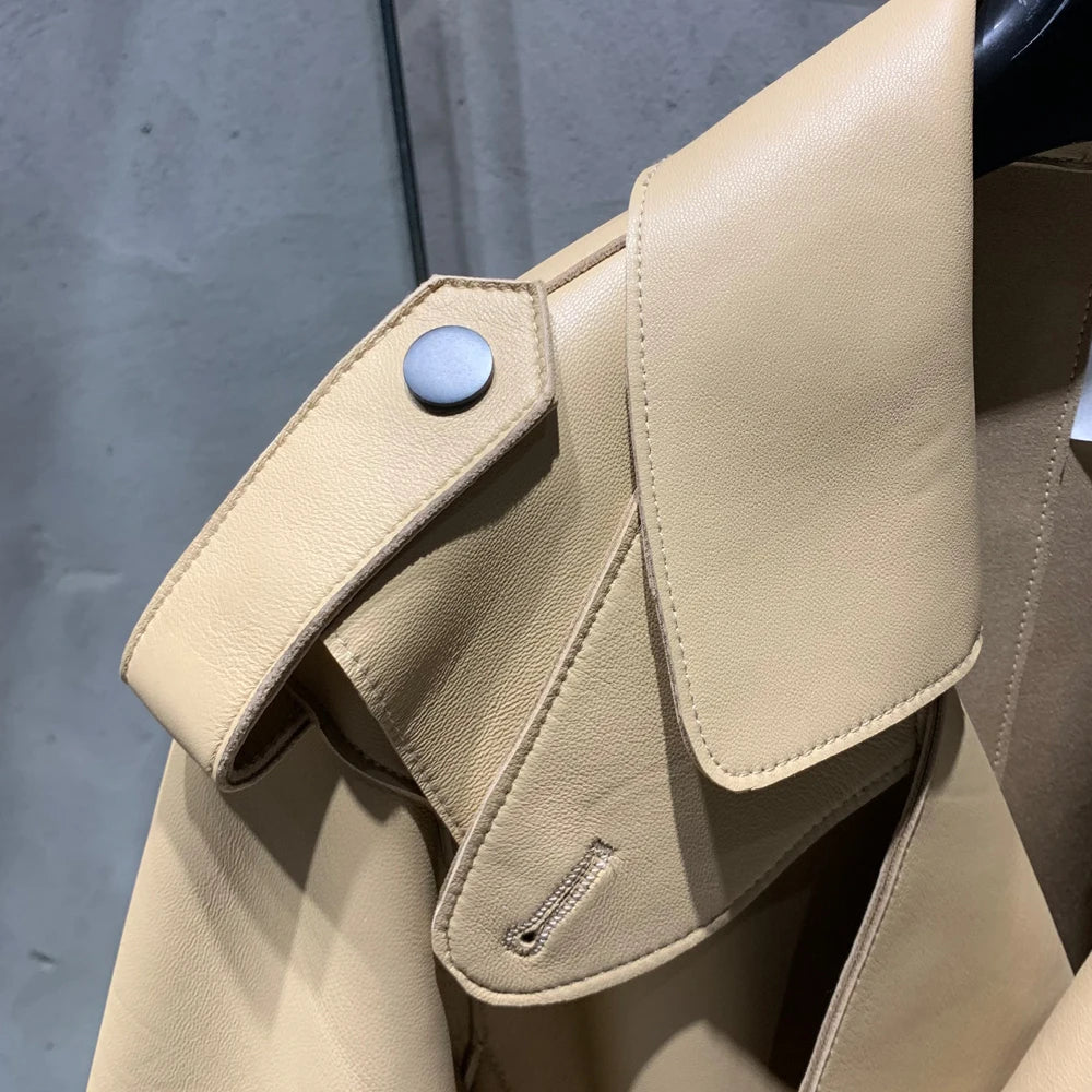 Lady Jacket in Leather Real Sheepskin Blouse Coat Women Spring and Autumn Casual Outwear 2979