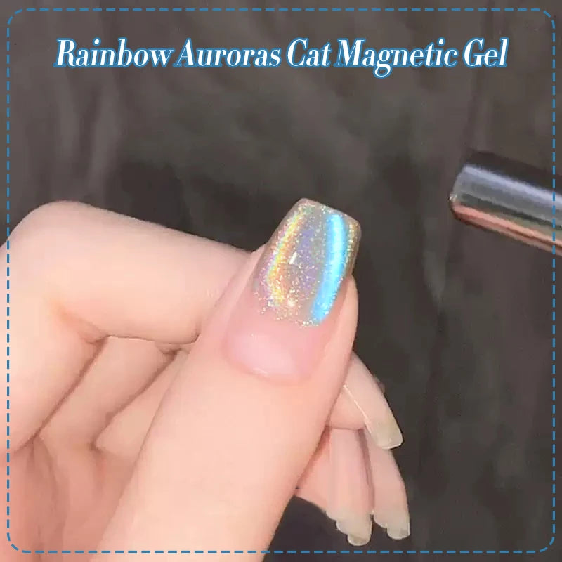 BORN PRETTY 10ml Rainbow Auroras Cat Magnetic Gel Nail Polish Holographics Soak Off Manicure Gel Varnis Semi Permanent Nail Art