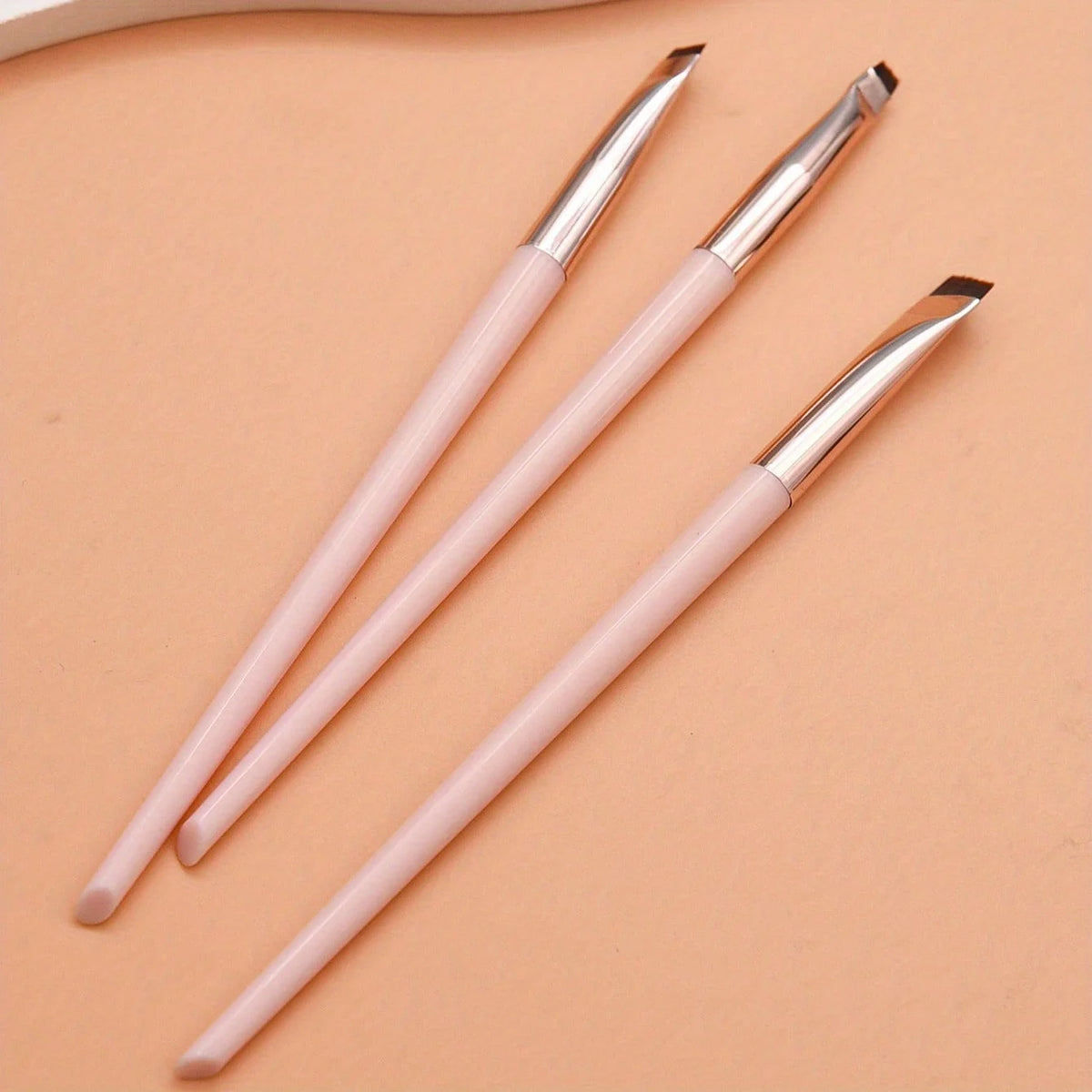 3pcs Makeup Brush Set, Blade Eyeliner Brush Fine Oblique Head Eyebrow Brush Outline Eyeliner Ultra-Thin Eye Shadow Brush Makeup