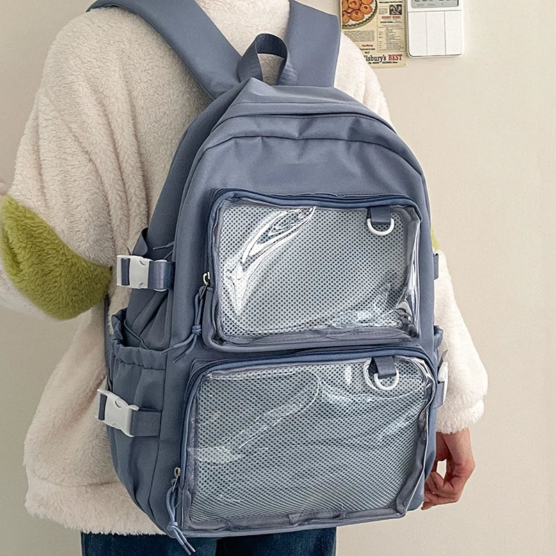 Japanese Style Transparent Ita Bag for Girls Comic Cons Large Capacity Women Backpack Fashion School Bags for College Student JK