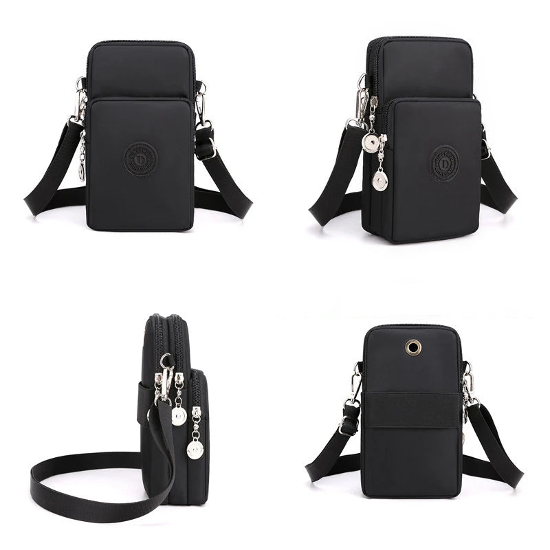 New Women Mobile Phone Bag Nylon Cell Phone Bag Coin Purse Strap Shoulder Bag Small Crossbody Bags for Women Wallet Travel Purse