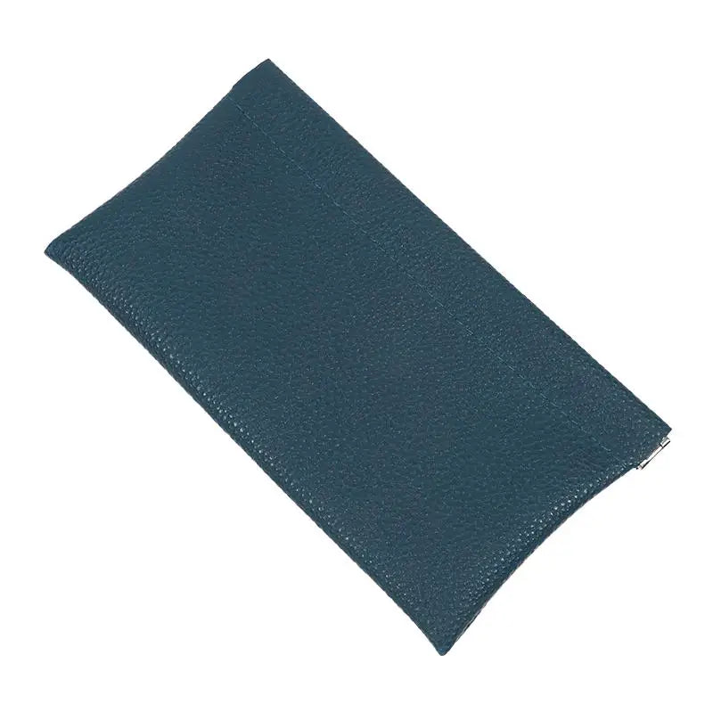 Self-Closing Artificial Leather Long Wallet Passport Driver's License ID Holder Headphone Data Cable Storage Cash Pouch