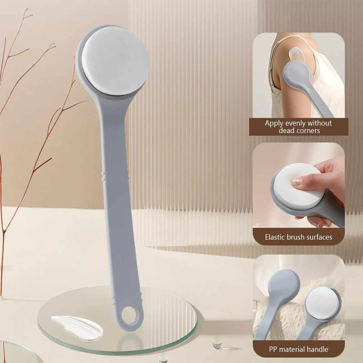 Multi-Function Lotion Sunscreen Ointment Applicator Long Handle Body Cleaner Shower Brush Sunscreen Back  Lotion Applicator