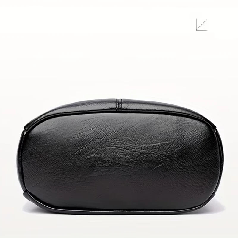 Women Vintage PU Leather Crossbody Bag Casual Daily Mini Shoulder Handbag Multi‑Layer Zipper Pocket Design Adjustable Strap Ligh