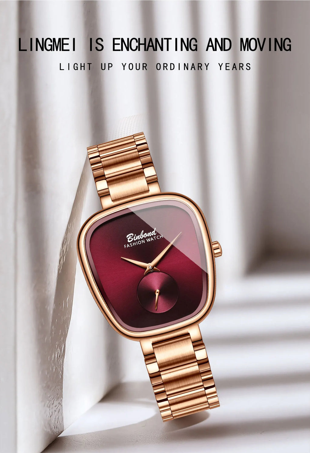 BINBOND Simple Quartz Watches For Women Luxury Precise Luminous Waterproof Elegant Women's Watch Casual Sturdy Stainless Reloj