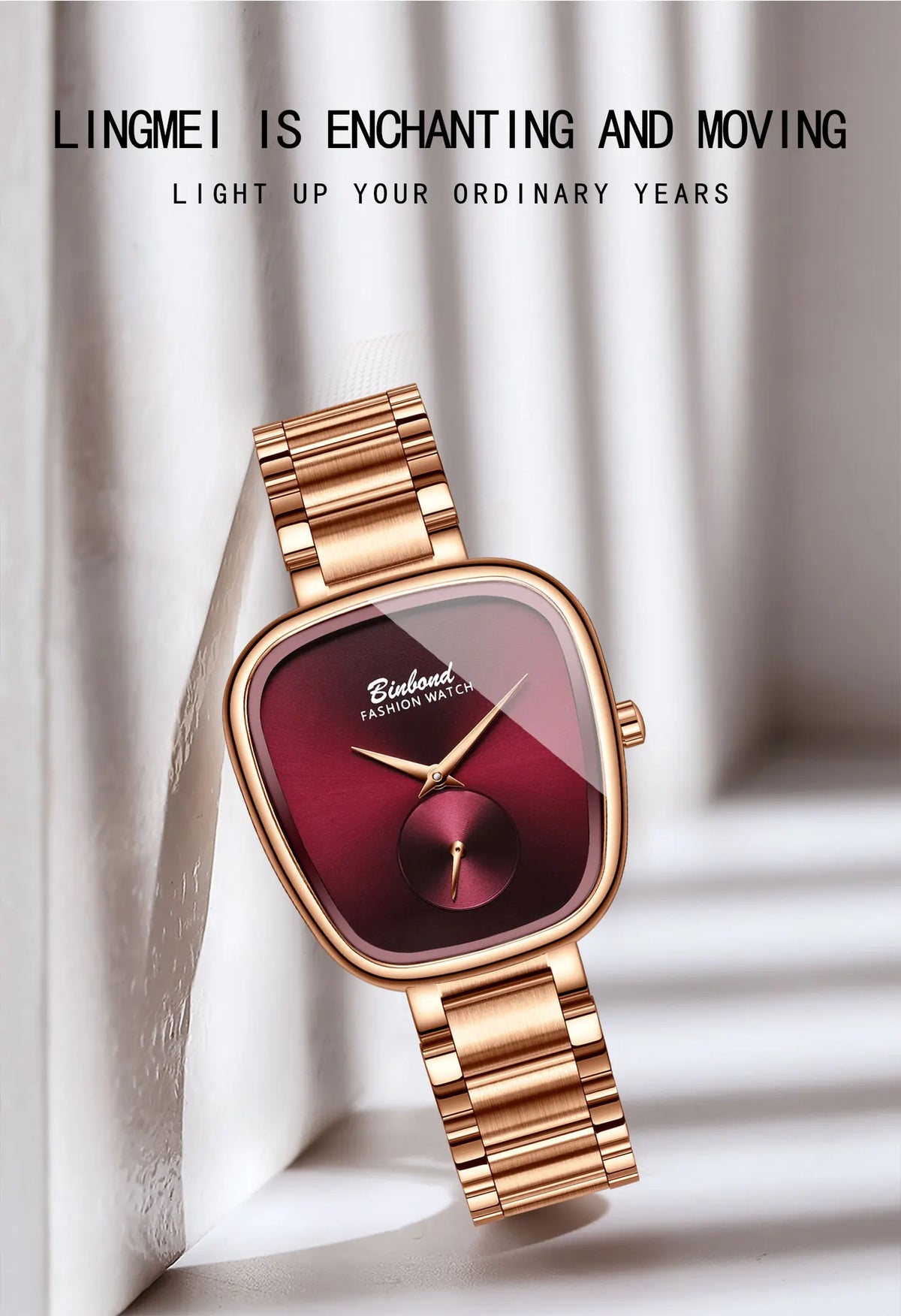 BINBOND Simple Quartz Watches For Women Luxury Precise Luminous Waterproof Elegant Women's Watch Casual Sturdy Stainless Reloj