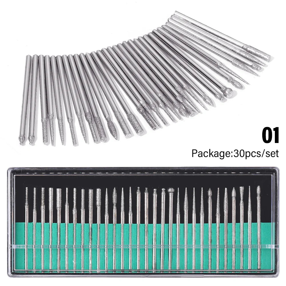6 In 1 Electric Nail Drill Set Portable Nail Grooming Tool Includes Drill Bits Power Cord Suitable for Nail Filing and Buffing