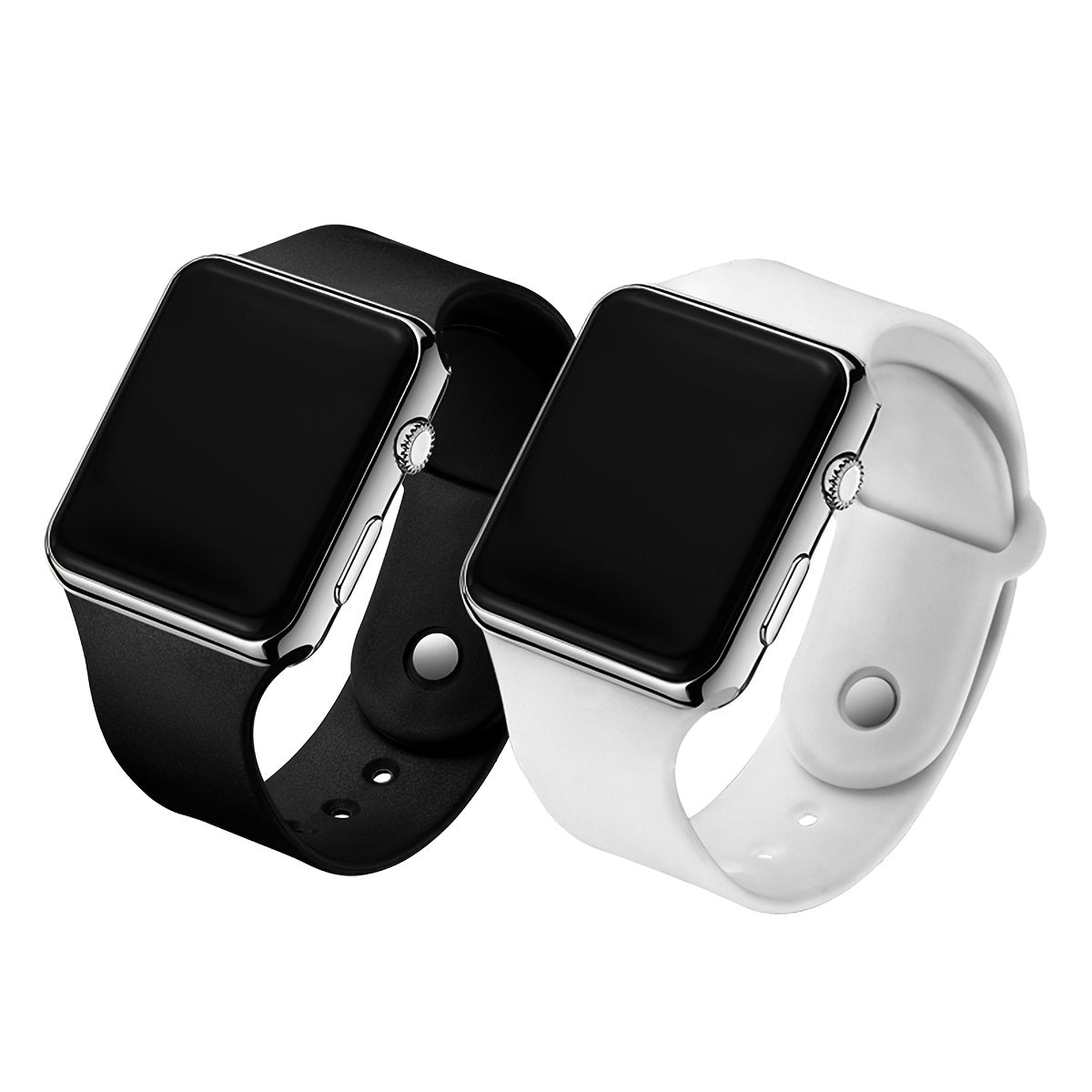 2pcs Couples Watch LED Display Electronic Watch Sports Silicone Digital Wrist Watch For Women Men Valentines Gift For Her Him