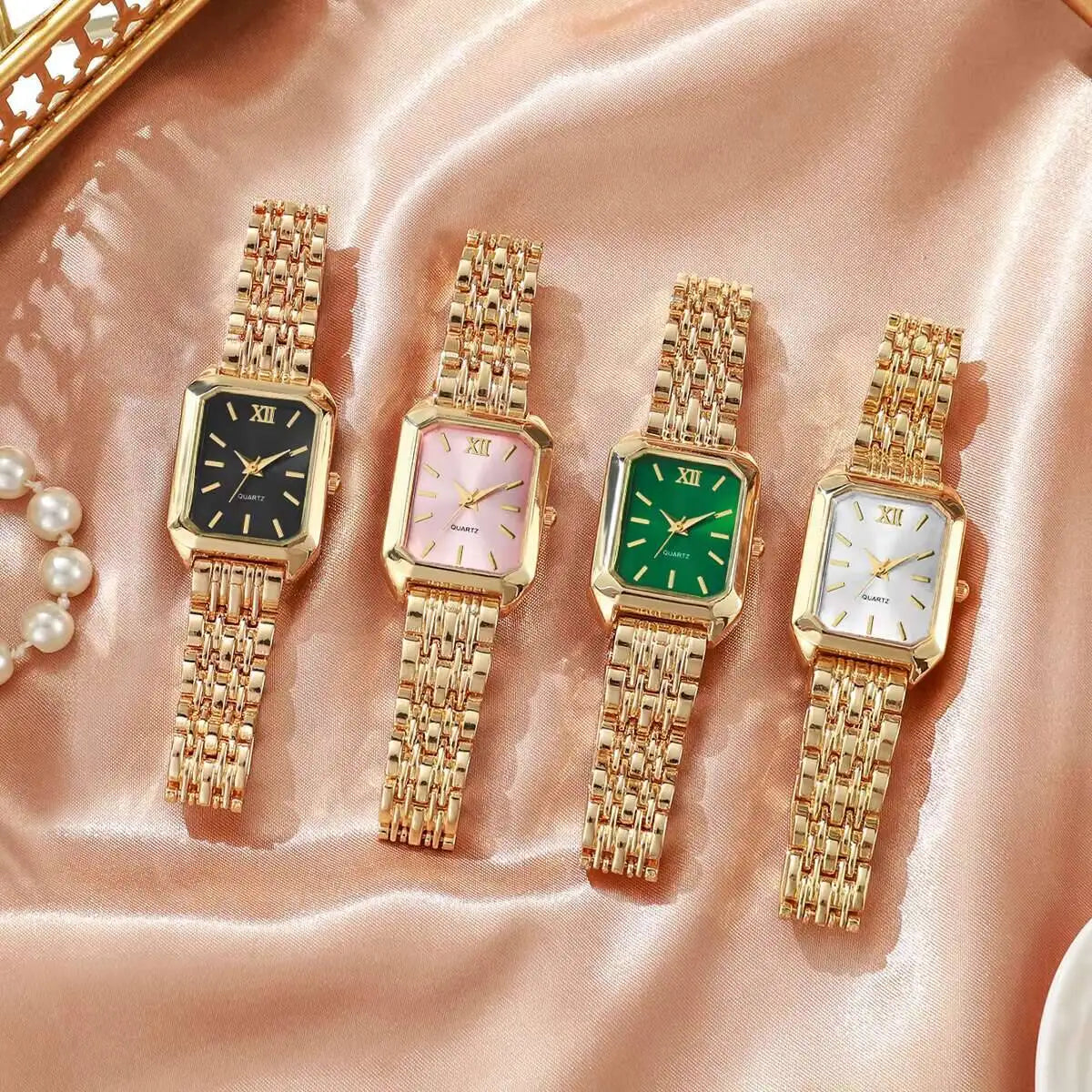 Fashion Rectangle Women Quartz Watch Luxury Analog Wristwatches Reloj Mujer Girls Clock Gift（Without Box）
