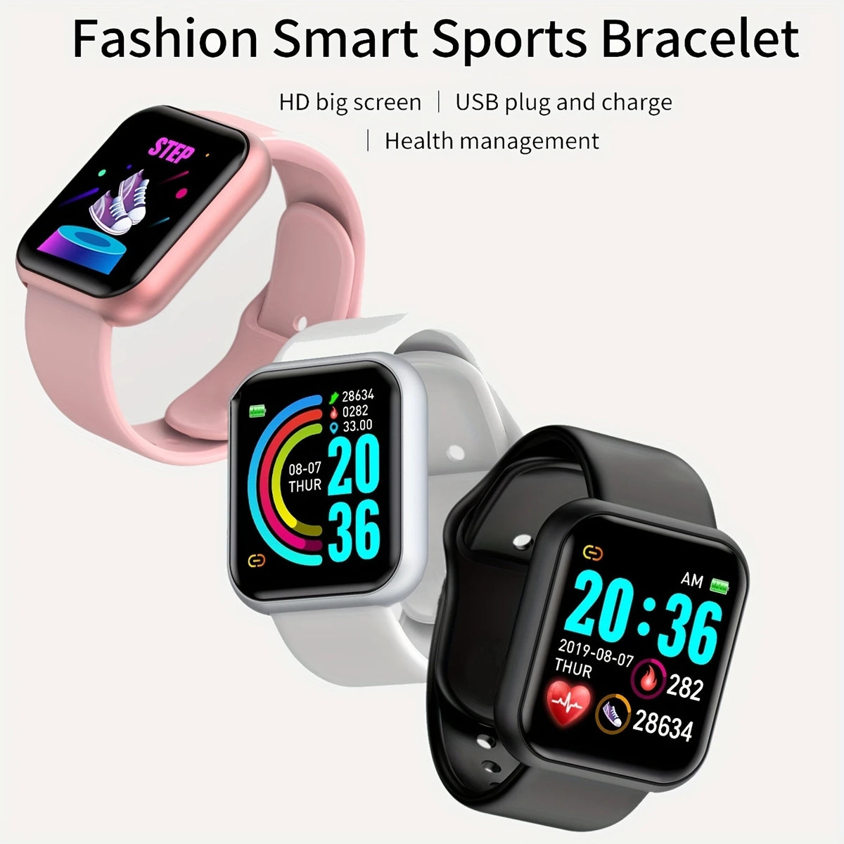 Men Watch Electronic Fitness Bracelet Smartwatch Smart Watch Y68 D20 Sleep Monitor Gift For IOS Android Smartphones Alarm Clock
