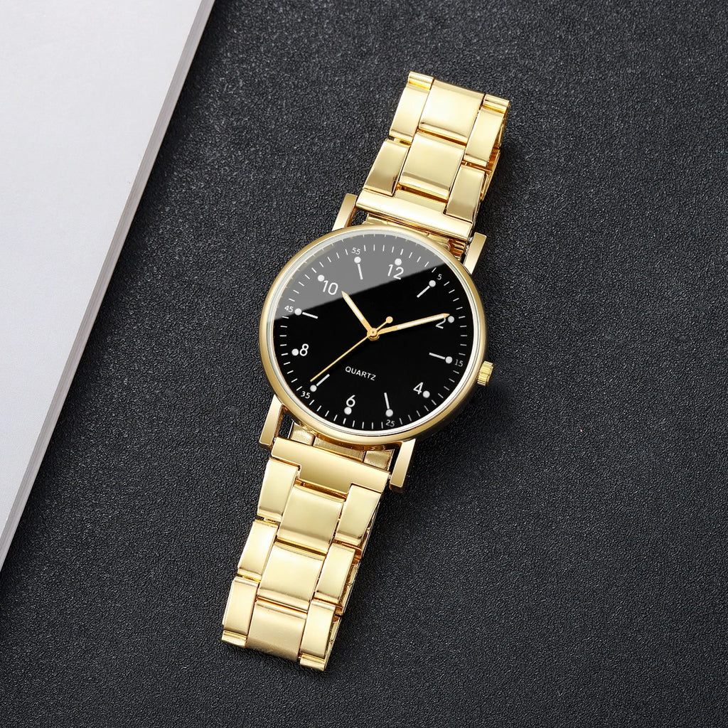 2/4PCS Fashion Arabic Dial Women Watches Simple Quaretz Wristwatch with Bracelets Set Reloj Mujer（Without Box）