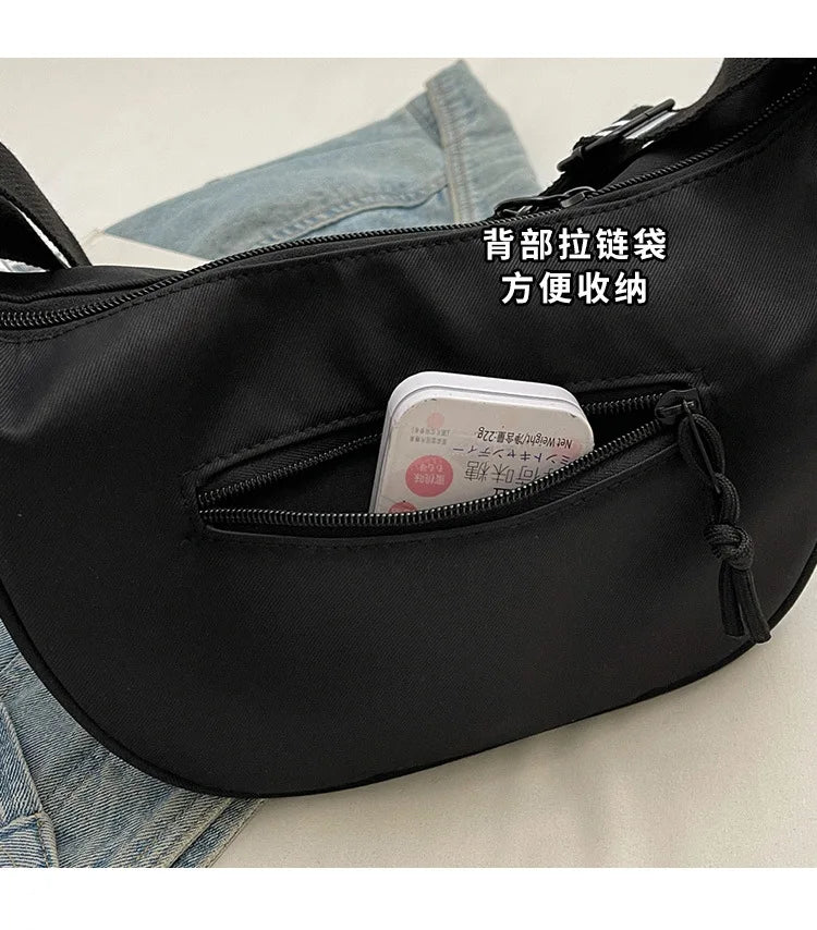New Fashion Crossbody Bag Simple Wide Shoulder Strap Design Single Shoulder Bag Original Style Commuting Dumpling Women Bag
