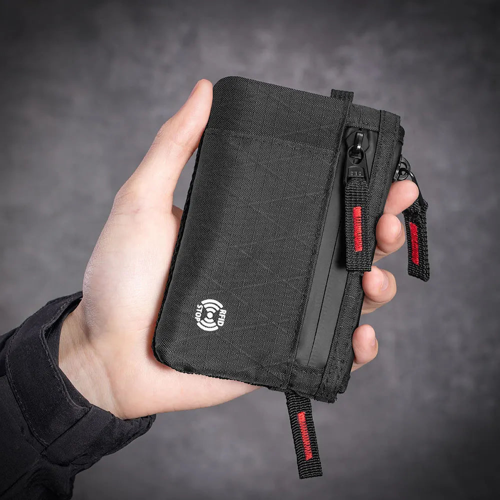 Zipper Rfid Wallet Mini Coin Purse Women Men's Nylon Short Wallet Retro Key Card Holder Small Money Bag Trend Youth Mini Handbag