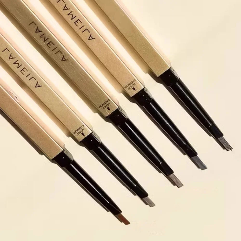 5 Colors With Brush Double Head Eyebrow Pencil Waterproof Smooth Eyebrow Stick Sweatproof Eyebrow Gel Tattoo Pencil Cosmetics