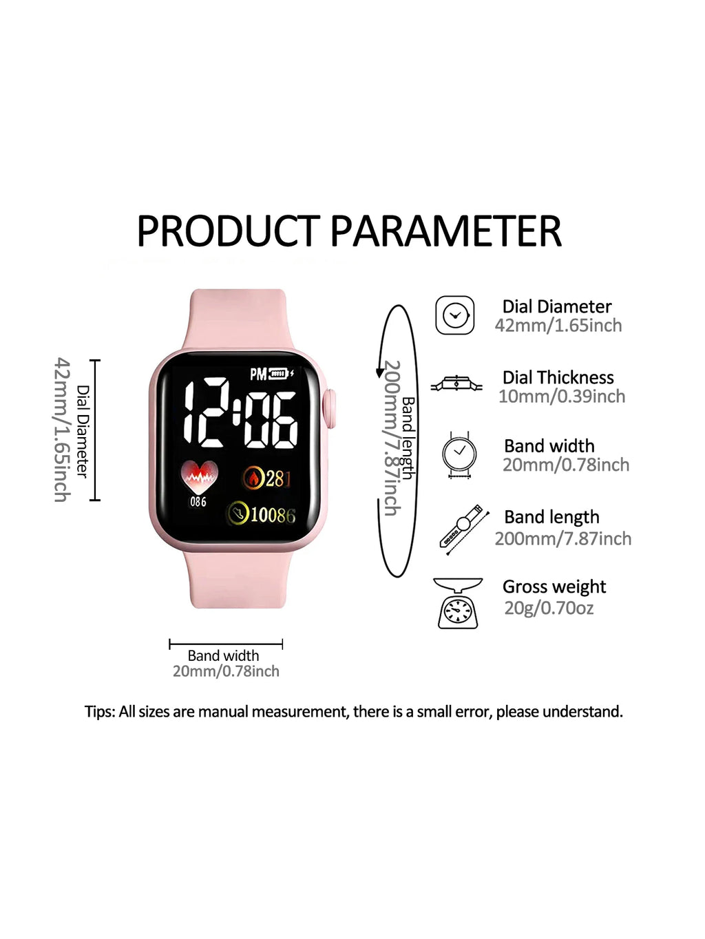 Love Pattern Electronic Watch And Butterfly Accessories Set Birthday Gift (No Box Included)
