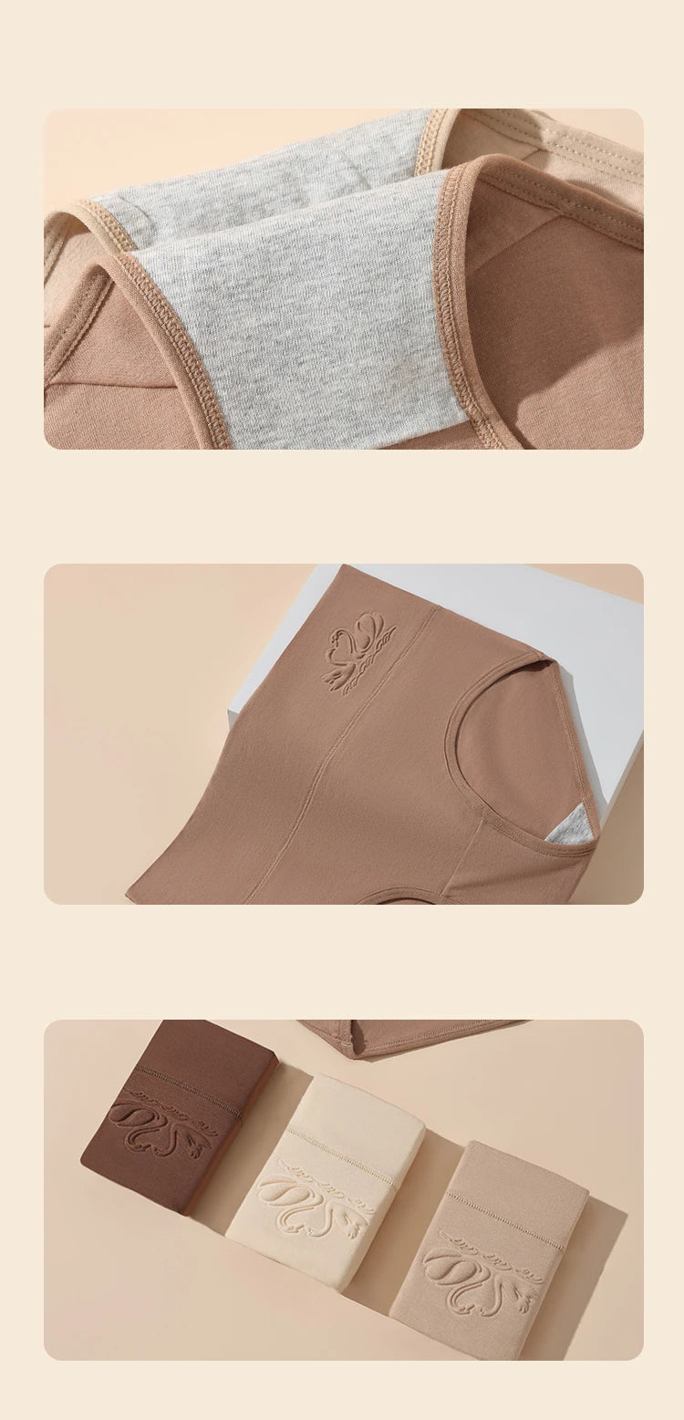 4PCS High Waist Women's Panties Body Shaper Underwear Breathable Cotton Underpants  Plus Size M-5XL Panty Slimming Female Briefs