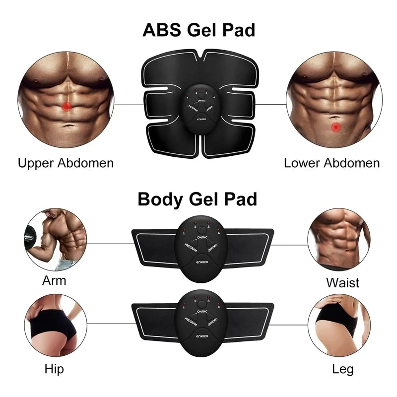 EMS Muscle Stimulator Abdominal Hip Trainer Patch Portable ABS Body Shaping Toner Unisex Fitness Slimming Training Equipment