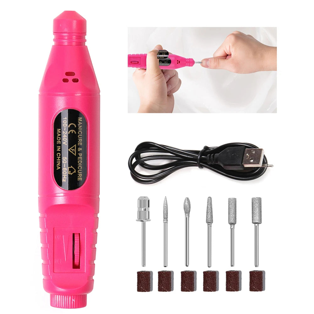 Electric Nail Drill Machine Set Pedicure Grinding Equipment Mill For Manicure Professional Strong Nail Polishing Tool