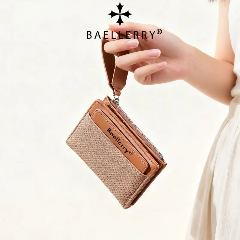 Baellerry Fashion Zipper Wallets Buckle Coin Purse Hand Women's Short Wallet Bifold Multi-slot Card Holder