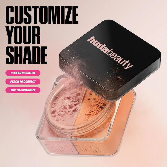 HudaBeauty Easy Bake Loose Powder Brightening Correcting Duo LongLasting Oil Control Natural Face Waterproof BrighTening Makeup