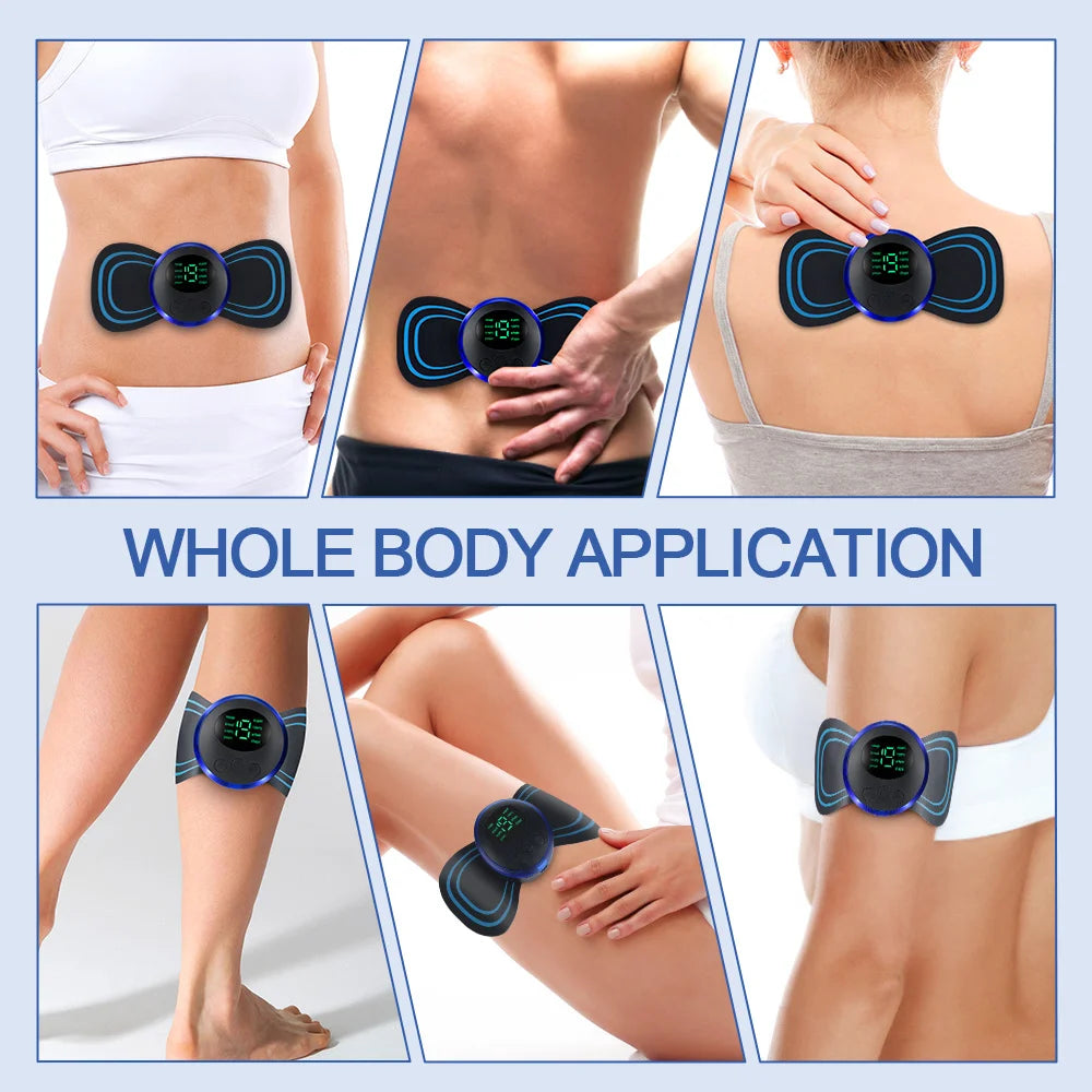 Electric Neck Massager EMS Muscle Massage Stimulator Low Frequency Instrument Back Cervical Calf Patches Pain Joints Mini Device