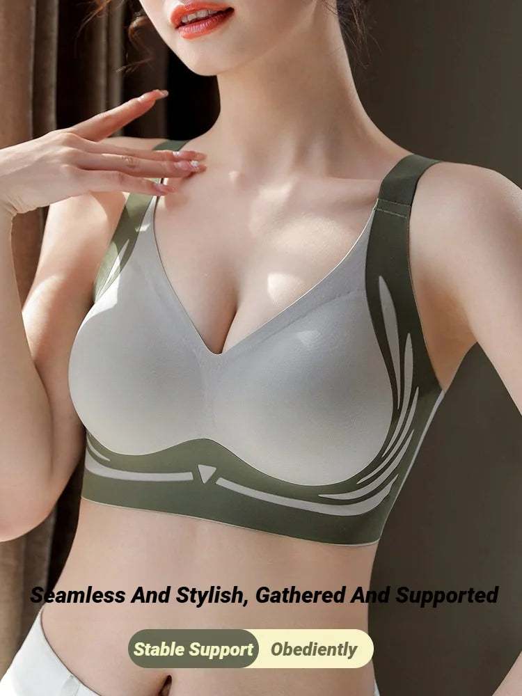 Women Push Up Bras Seamless Comfortable Angel Wings Set Trendy Soft Breathable Underwear Female No Wire Lingerie Plus Size