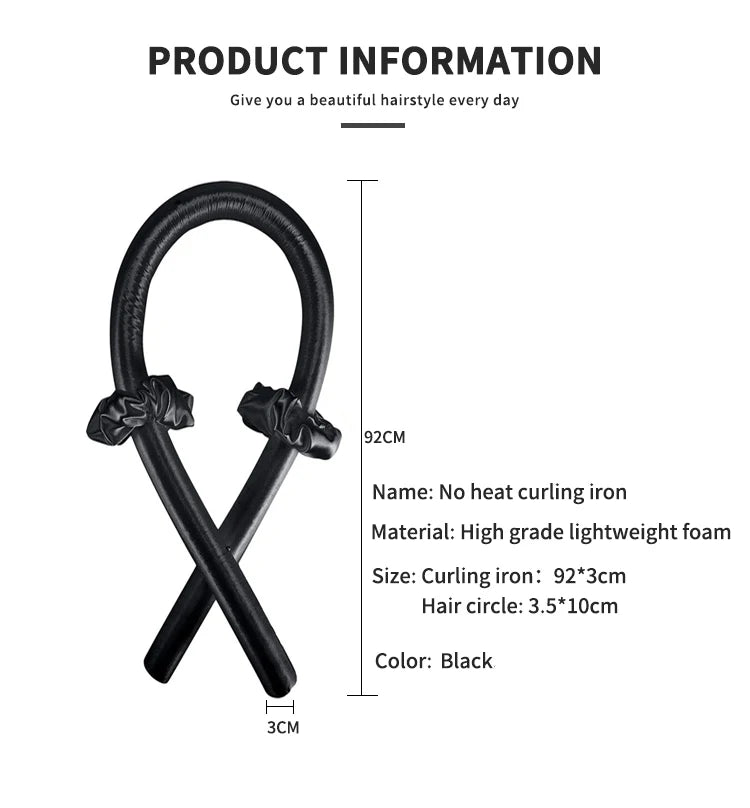 Heatless Curling Rod Headband No Heat Silk Curls Ribbon Hair Rollers Sleeping Soft Headband Lazy Hair Curlers Hair Styling Tools