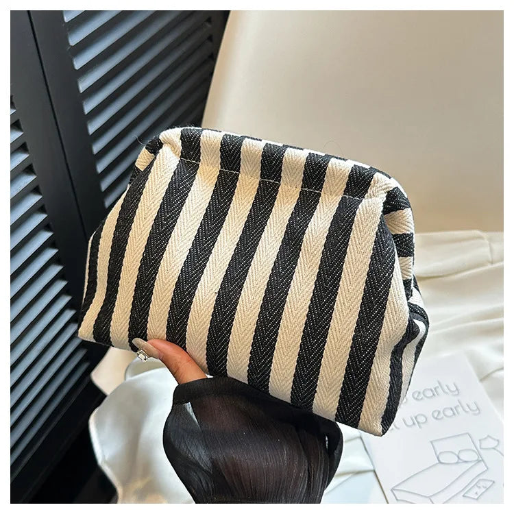 Summer Woven Crochet Purses for Women Beach Clutch Handbags 2026 Dumpling Hobo Casual Colorblock Bag Ladies Ruched Cloud Purse