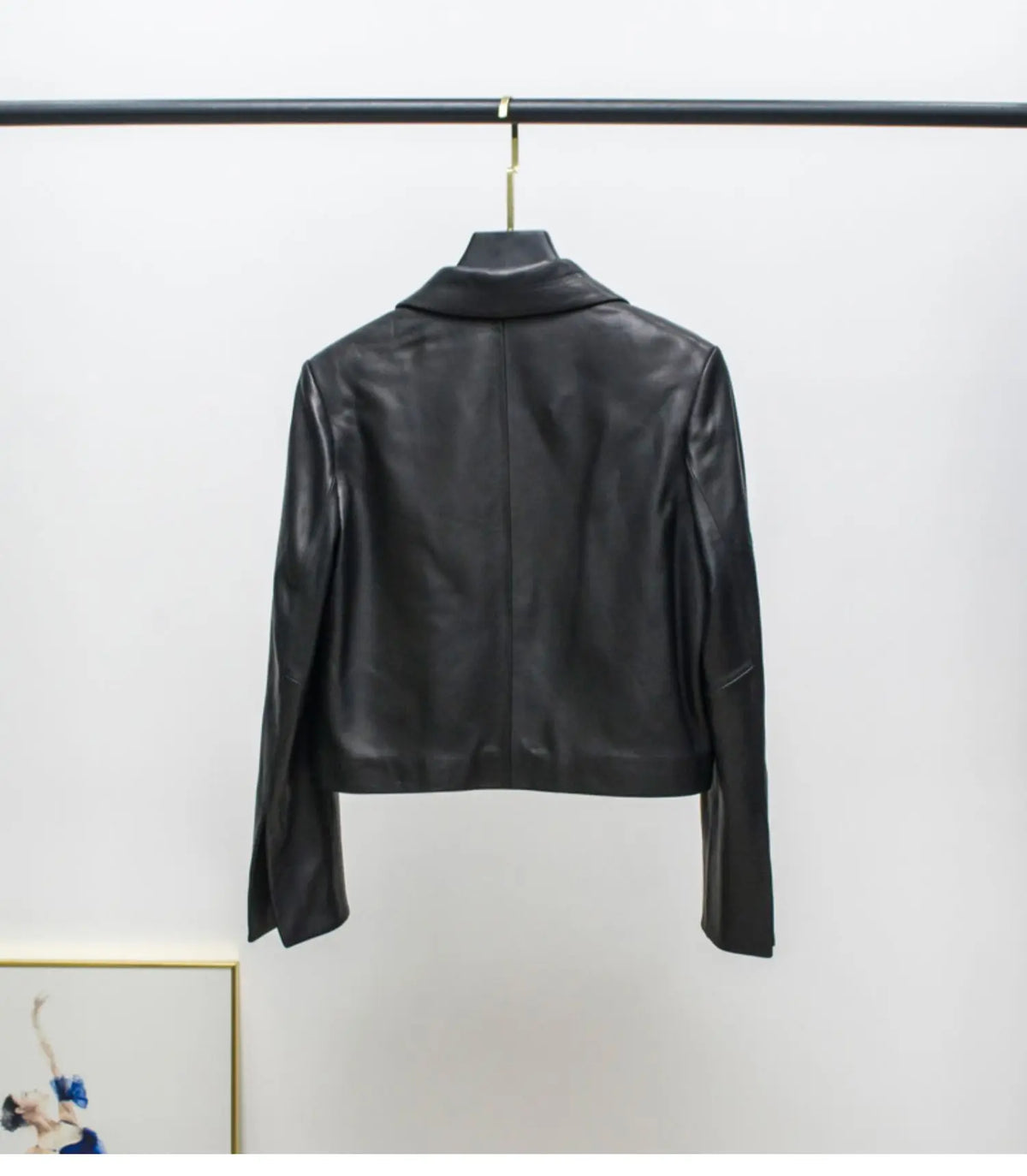 Women Genuine Leather Jacket 2025 Winter Female Square Collar Pocket Single-Breasted Slim Short Coat Mujer Outwear Blazer Kurtki