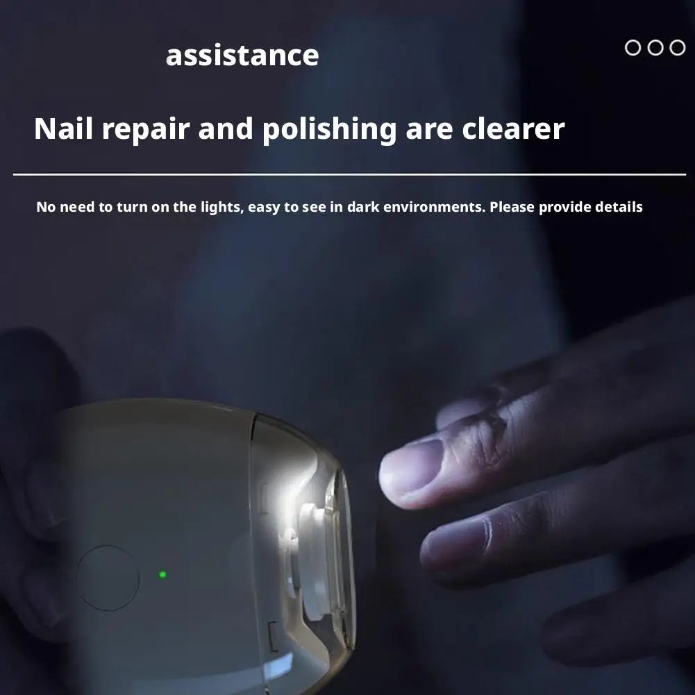 2 IN 1 Electric Nail Trimmer With LED Light Automatic Nail Grinder Trimmer For Baby Adult Mini Manicure Tools Nail Care