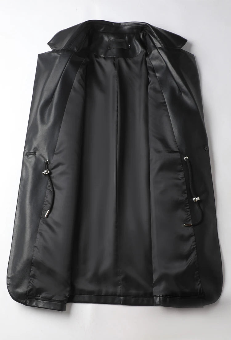 M-2XL Women Split Sheepskin Blazer Jacket Coats 2025 Spring Mid Length Chic Single Button Casual Ladies Split Leather Outwear