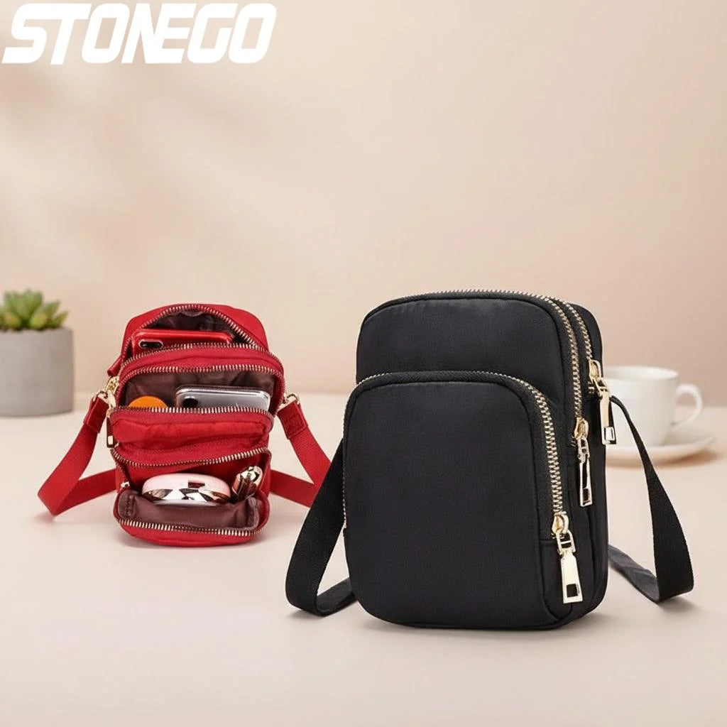 Fashion Women Nylon Crossbody Bag Adjustable Shoulder Purse Casual Handbag Mobile Phone Pouch for Everyday Use