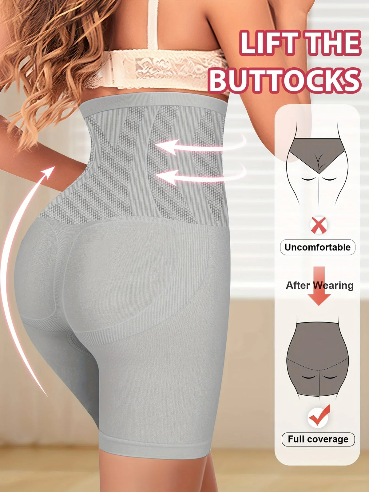 1pcs High Waist Tummy Contouring Seamless Panties Seamless Panties Women's Panties Four Corner Panties Flat Panties Comfortable