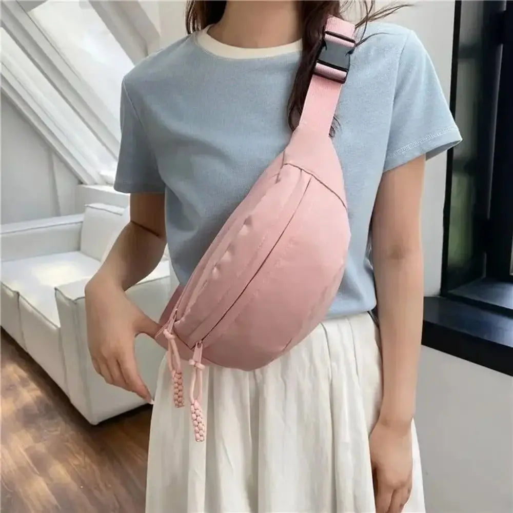 Half Moon Women's Chest Bag New Oxford Cloth Large Capacity Waist Bags Waterproof Multifunctional Running Belt Bags Sport